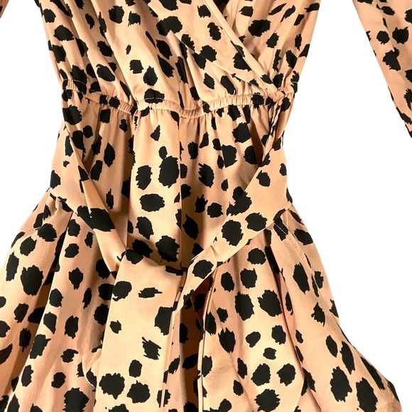 Quiz Sz 34 US 2 Wrap Dress Multicolor Midi Leopard Print Flowy Waist Tie - Picture 4 of 10